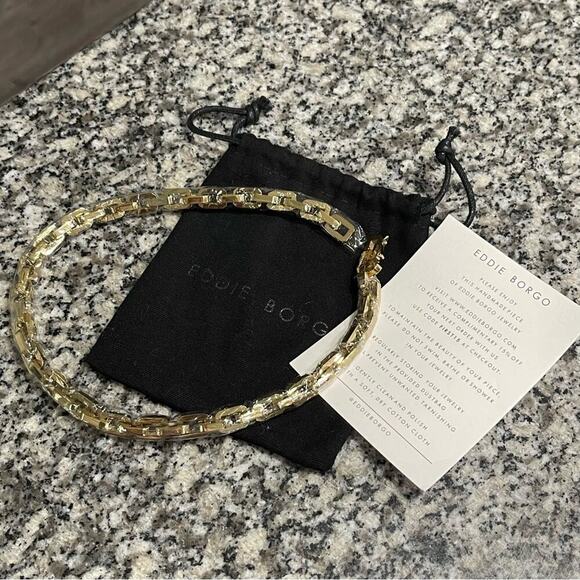 New Eddie Borgo Supra Gold 12 Karat Chain Link Necklace - Picture 6 of 7